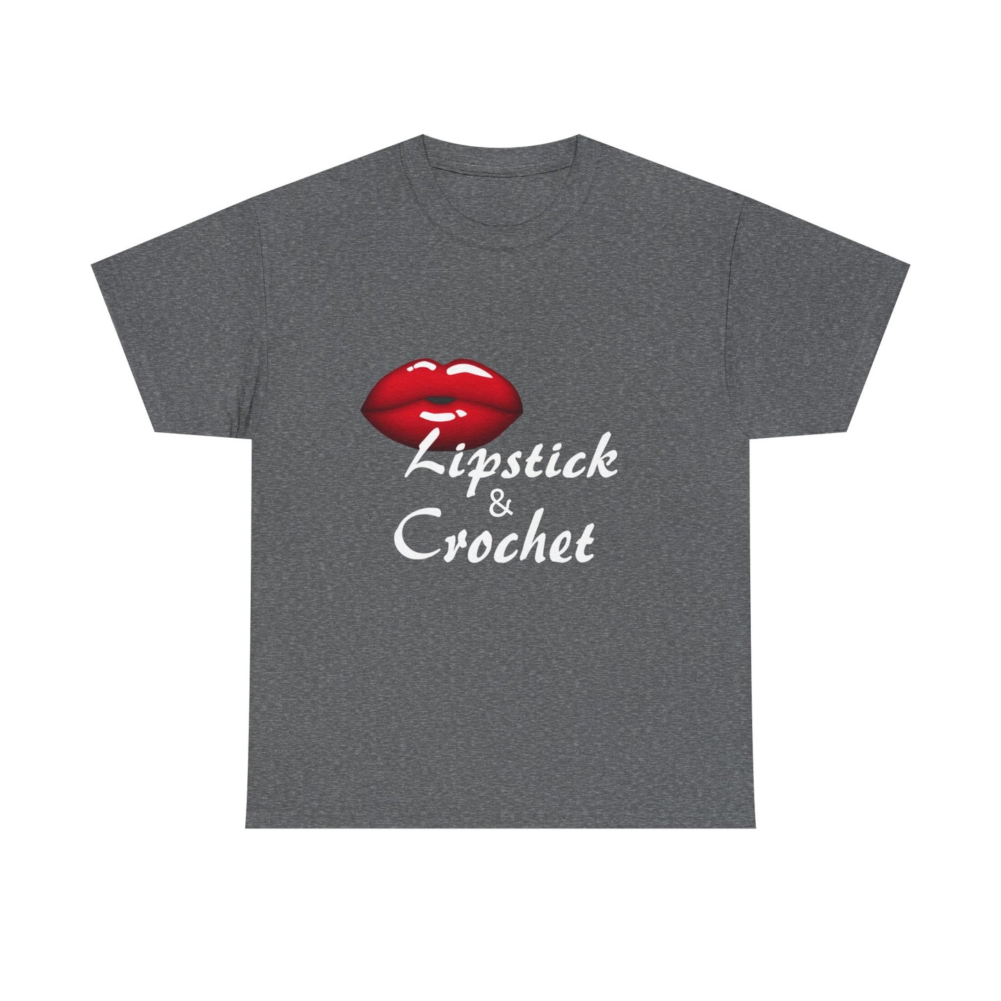 Crochet and Lipstick - Stylish Unisex Heavy Cotton T-Shirt