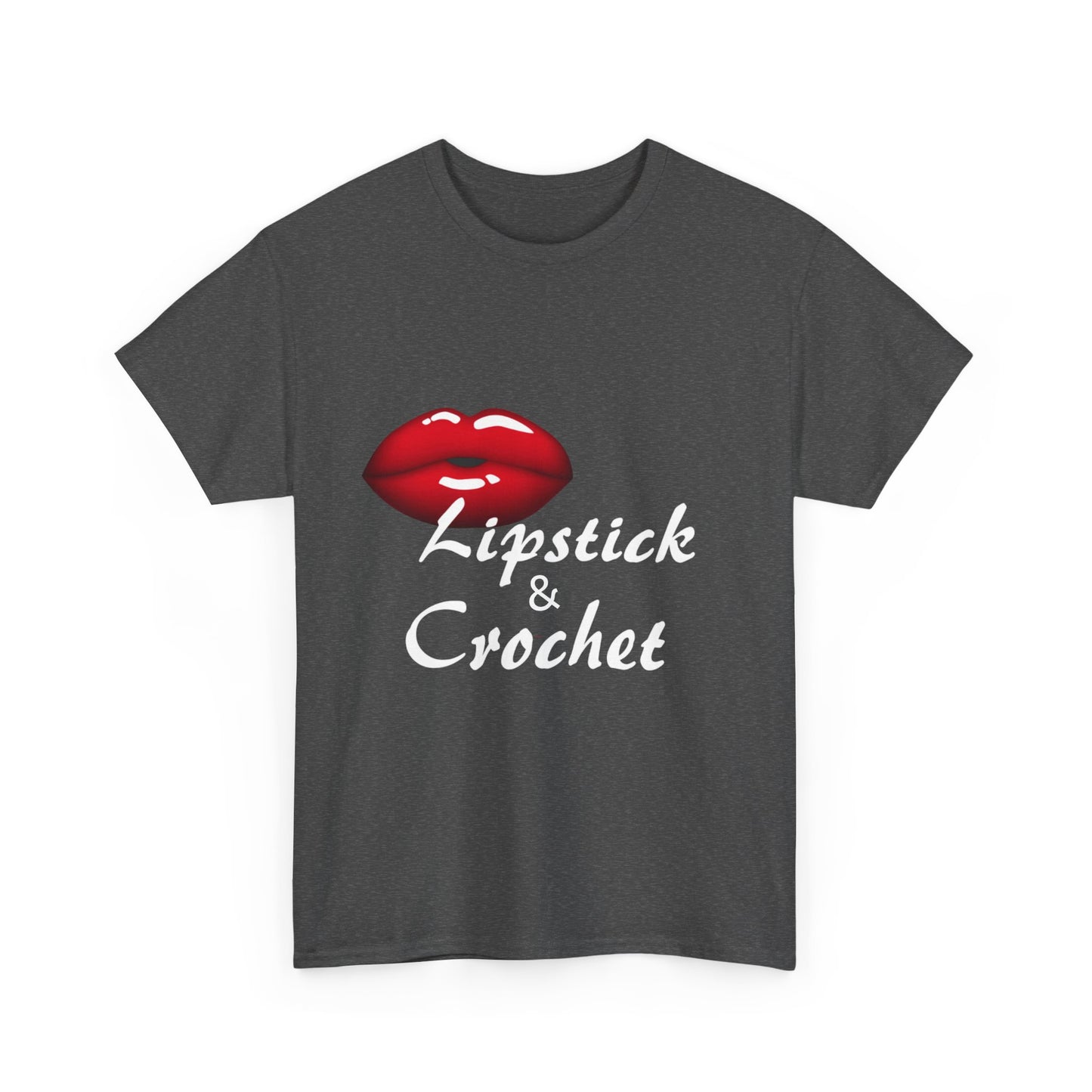 Crochet and Lipstick - Stylish Unisex Heavy Cotton T-Shirt