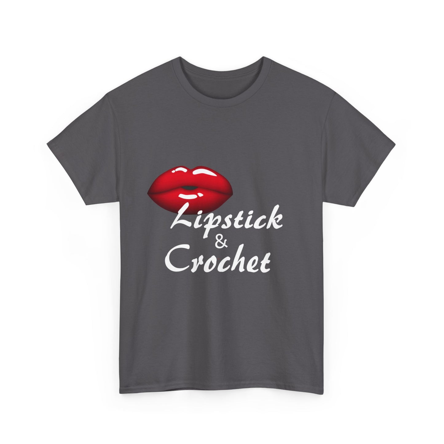 Crochet and Lipstick - Stylish Unisex Heavy Cotton T-Shirt