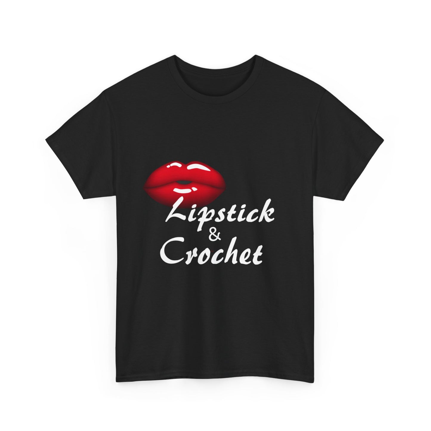 Crochet and Lipstick - Stylish Unisex Heavy Cotton T-Shirt