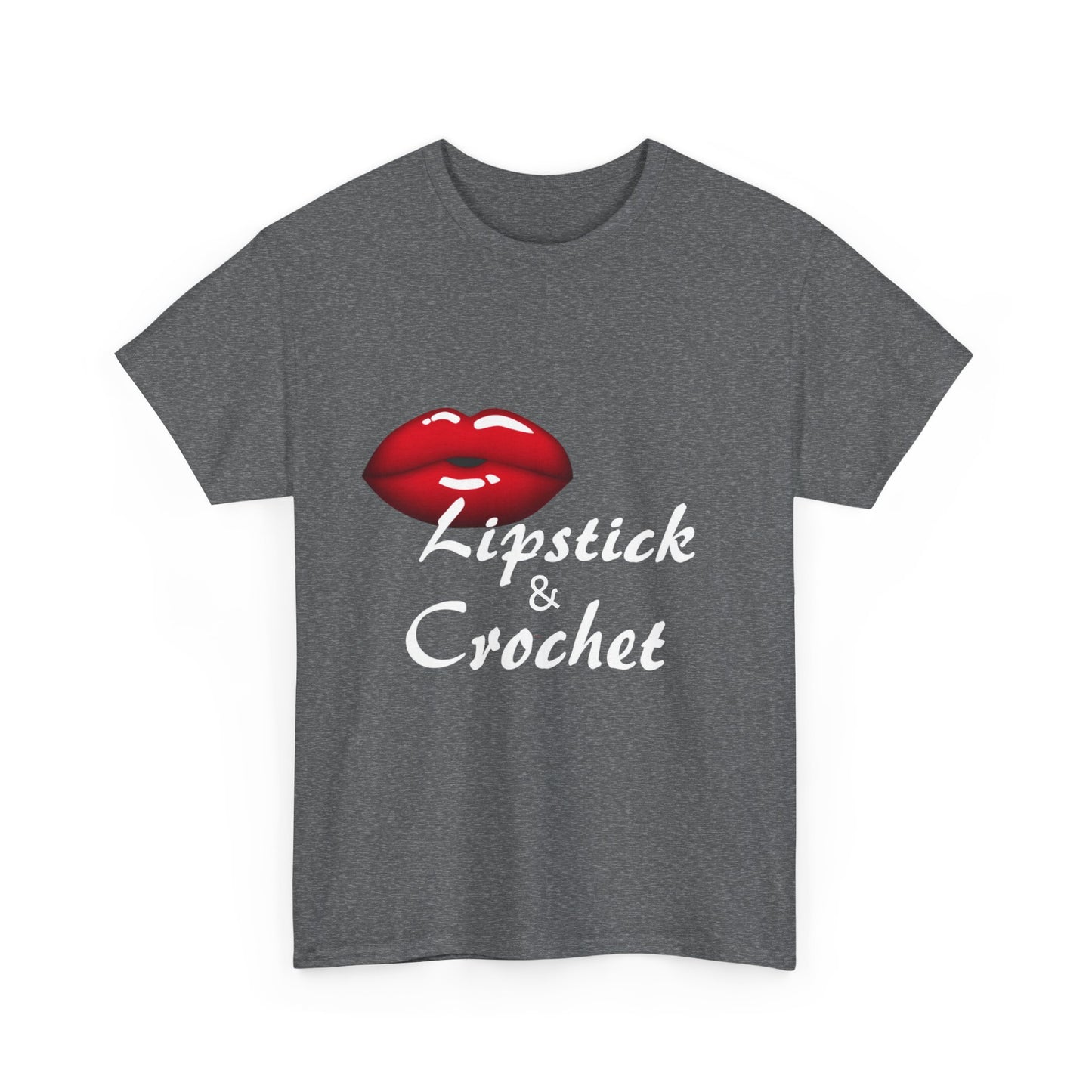 Crochet and Lipstick - Stylish Unisex Heavy Cotton T-Shirt
