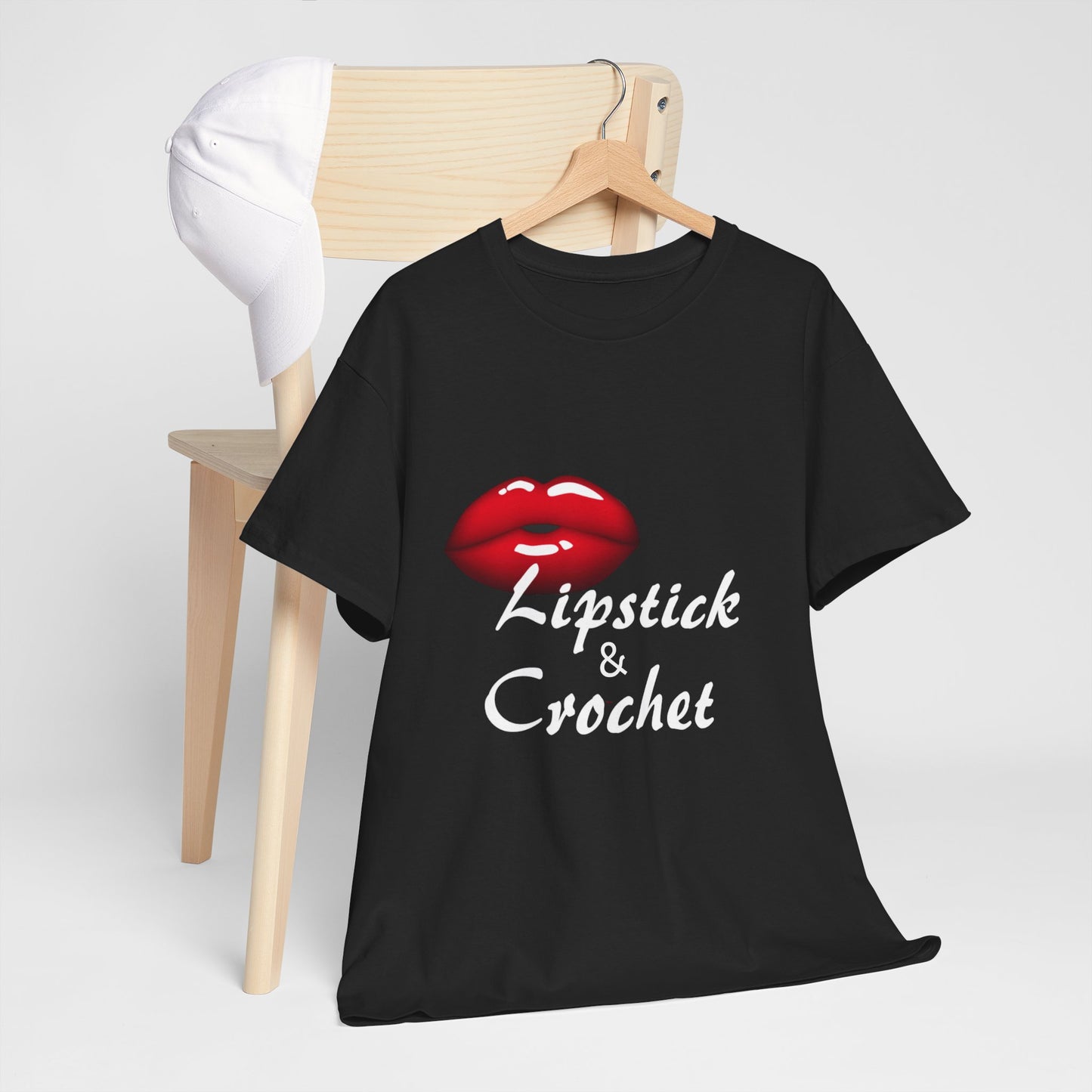 Crochet and Lipstick - Stylish Unisex Heavy Cotton T-Shirt
