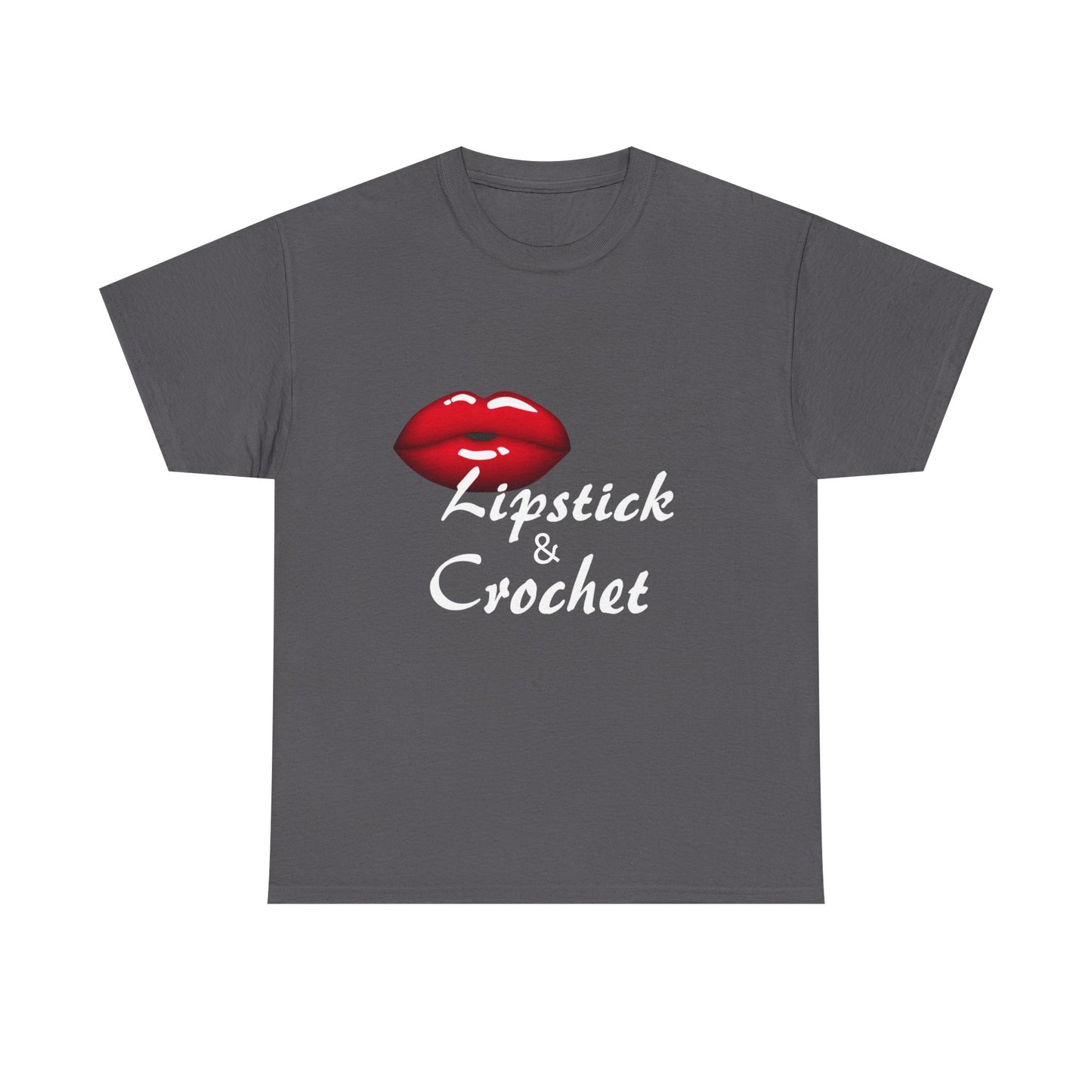 Crochet and Lipstick - Stylish Unisex Heavy Cotton T-Shirt