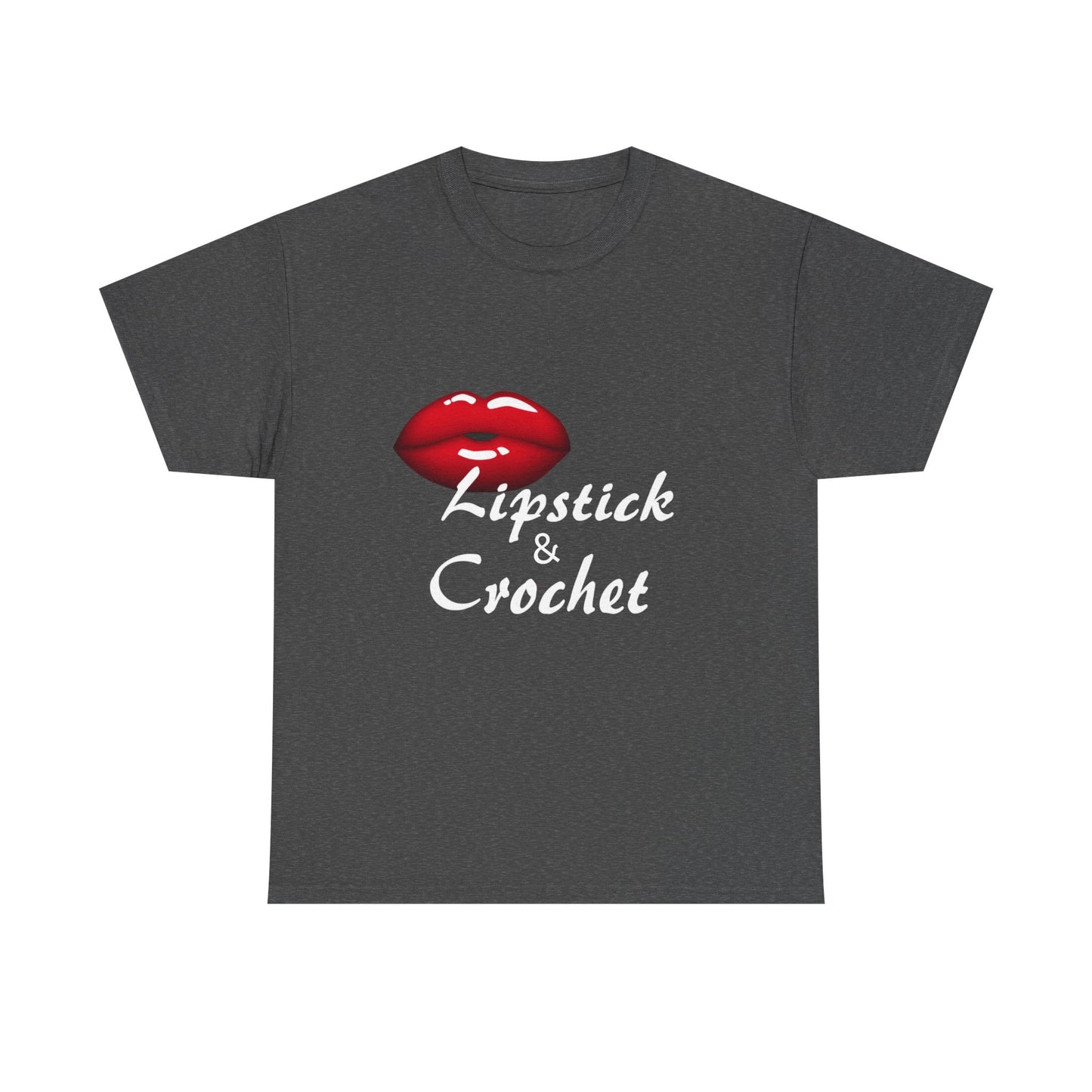 Crochet and Lipstick - Stylish Unisex Heavy Cotton T-Shirt
