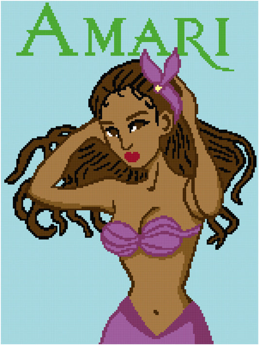 Afro Ariel Mermaid PERSONALIZED 150x200