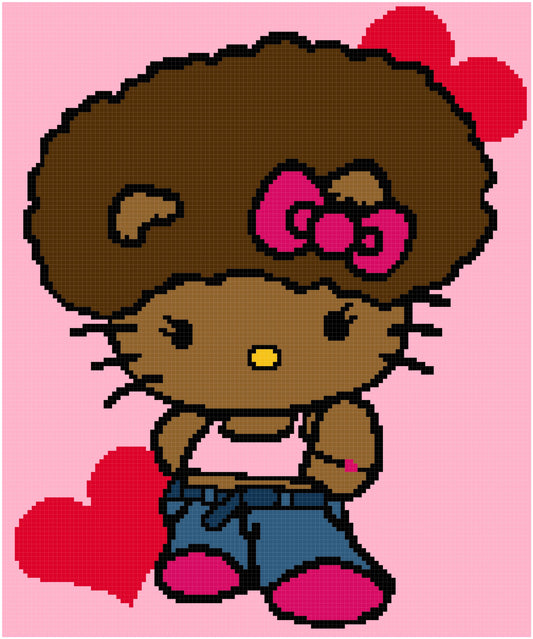 Afro Hello Kitty 125x150 PLAIN