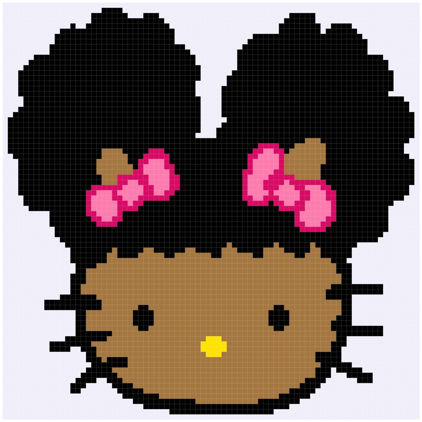 Afro Puff Hello Kitty Pillow