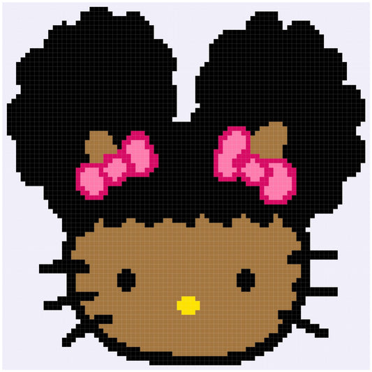 Afro Puff Hello Kitty Pillow