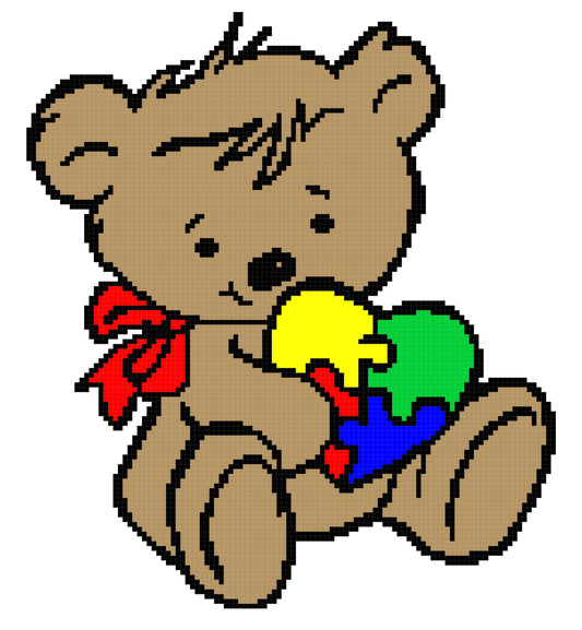 Autism Teddy 120x130