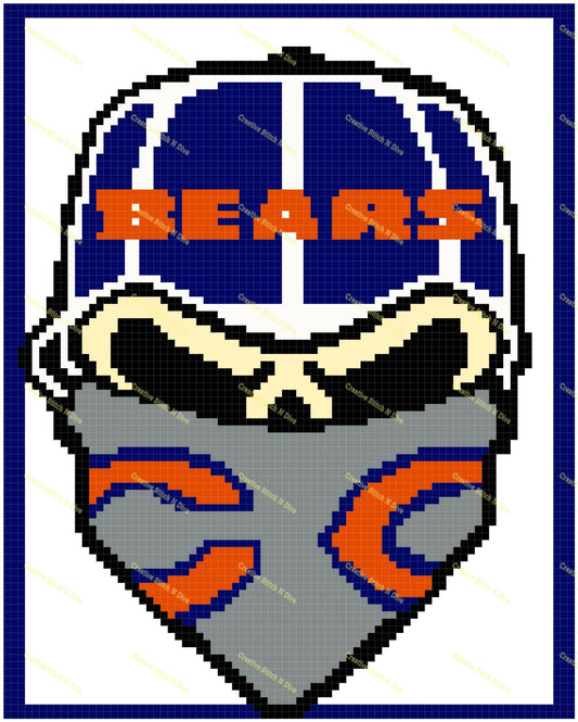 Chicago Bears Skull Pillow 80x100