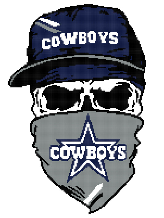 Dallas Cowboys Skull with Durag 150x200 PLAIN