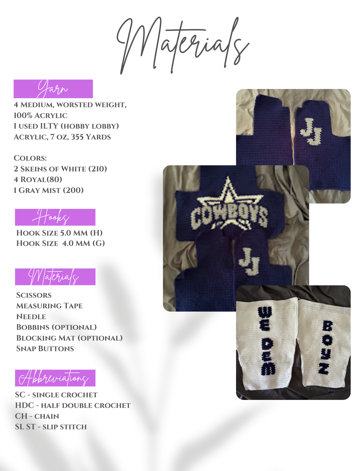 We Dem Boyz Varsity Jacket Crochet Pattern
