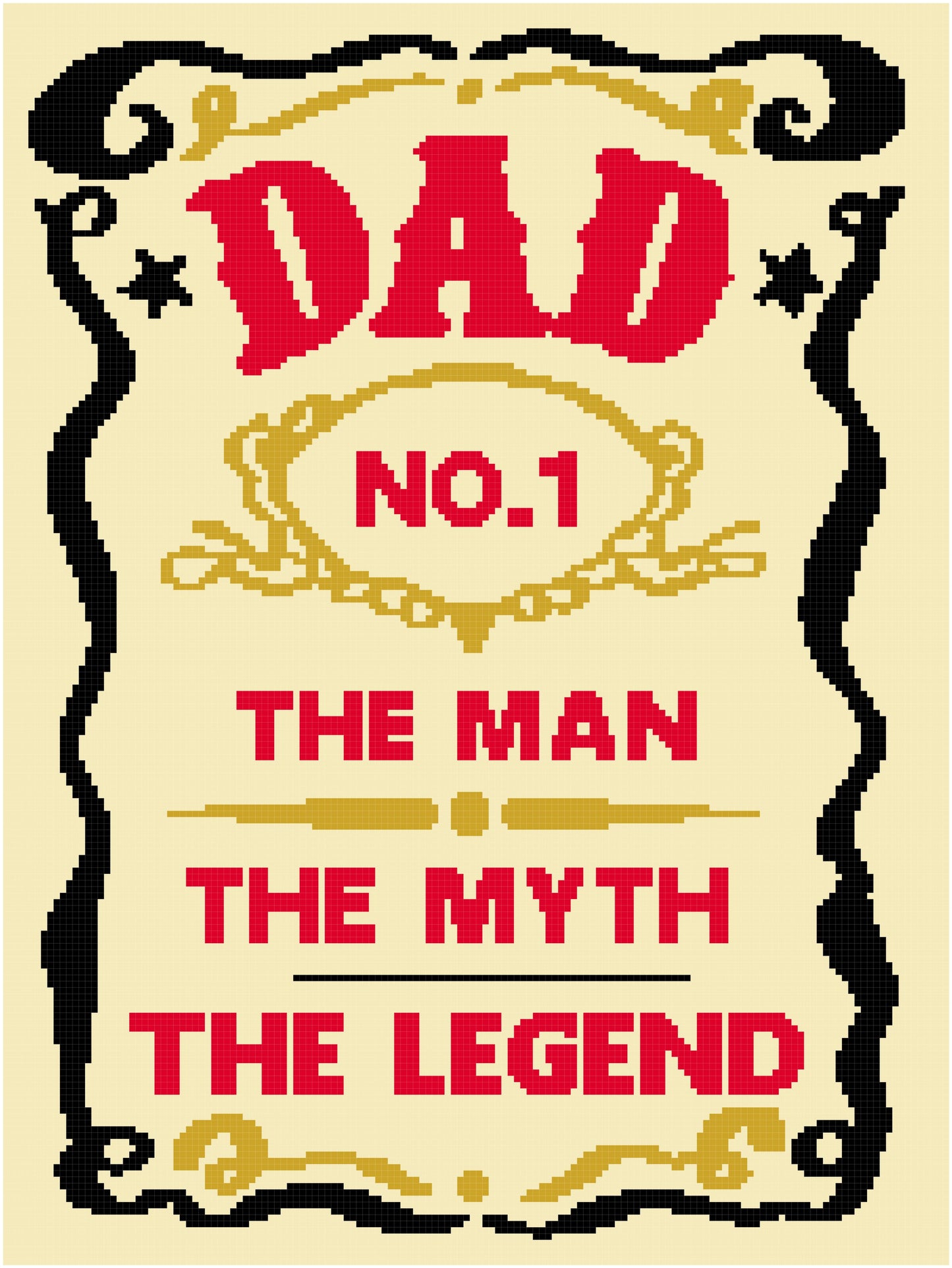 Dad Number 1 Label 150x200