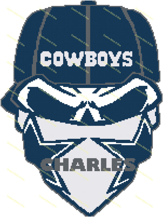 Dallas Cowboys Skull 150x200 PERSONALIZE