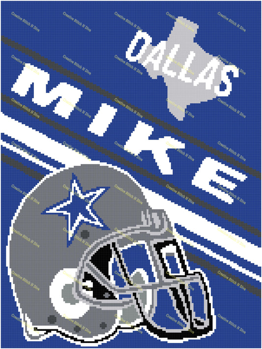 Dallas Cowboys Texas Map 150x200 PERSONALIZE