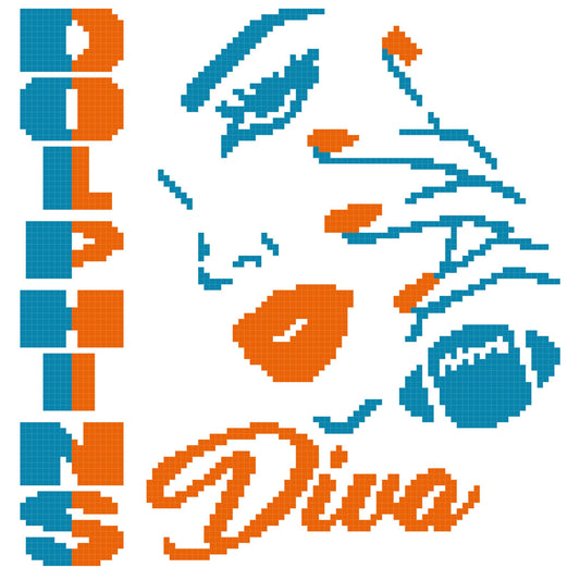 Miami Dolphins Diva Pillow 100x100