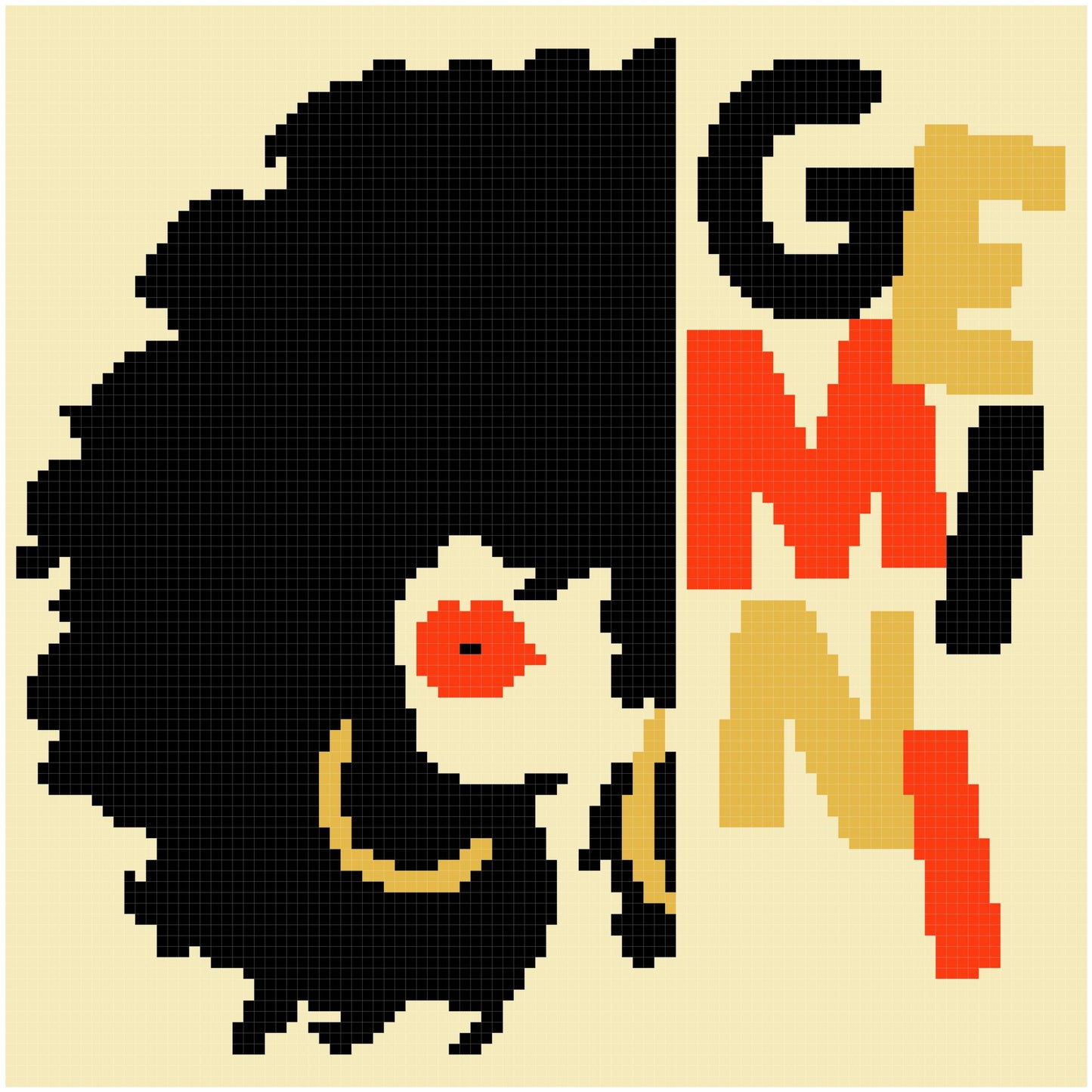 Gemini Afro Pillow 100x100