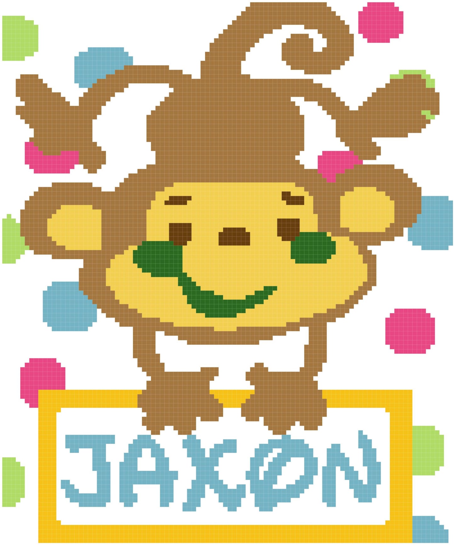 Monkey Dots 100x120 PERSONALIZED
