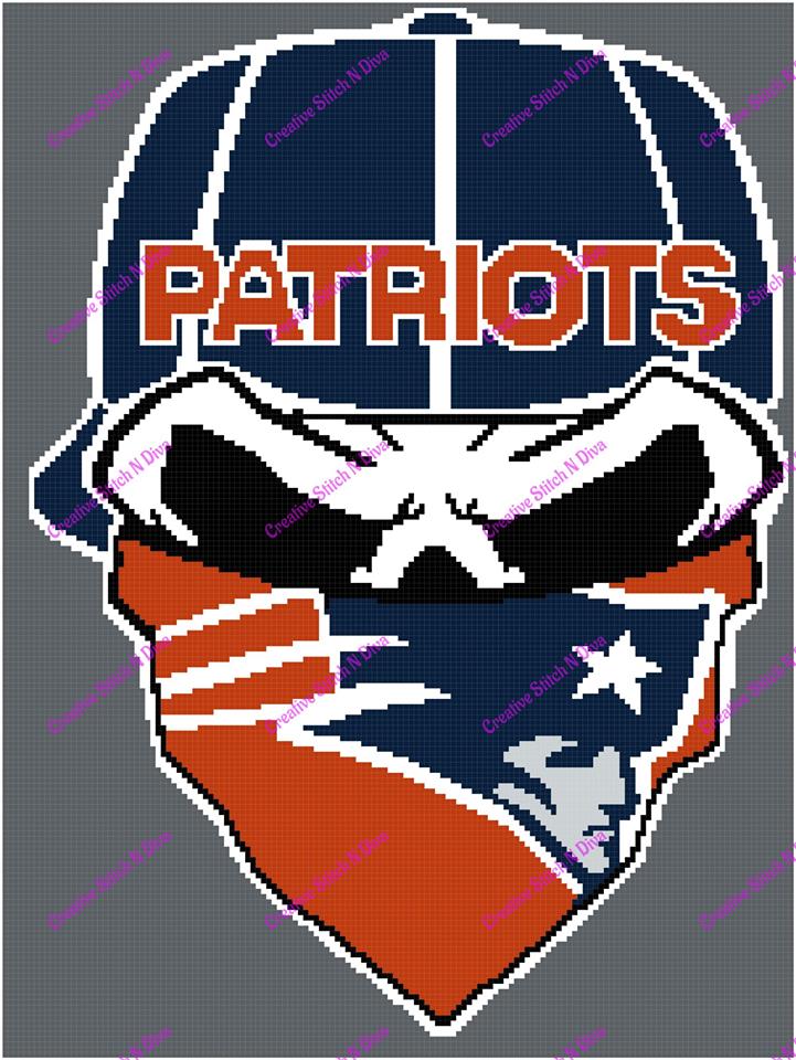 New England Patriots Skull 150x200