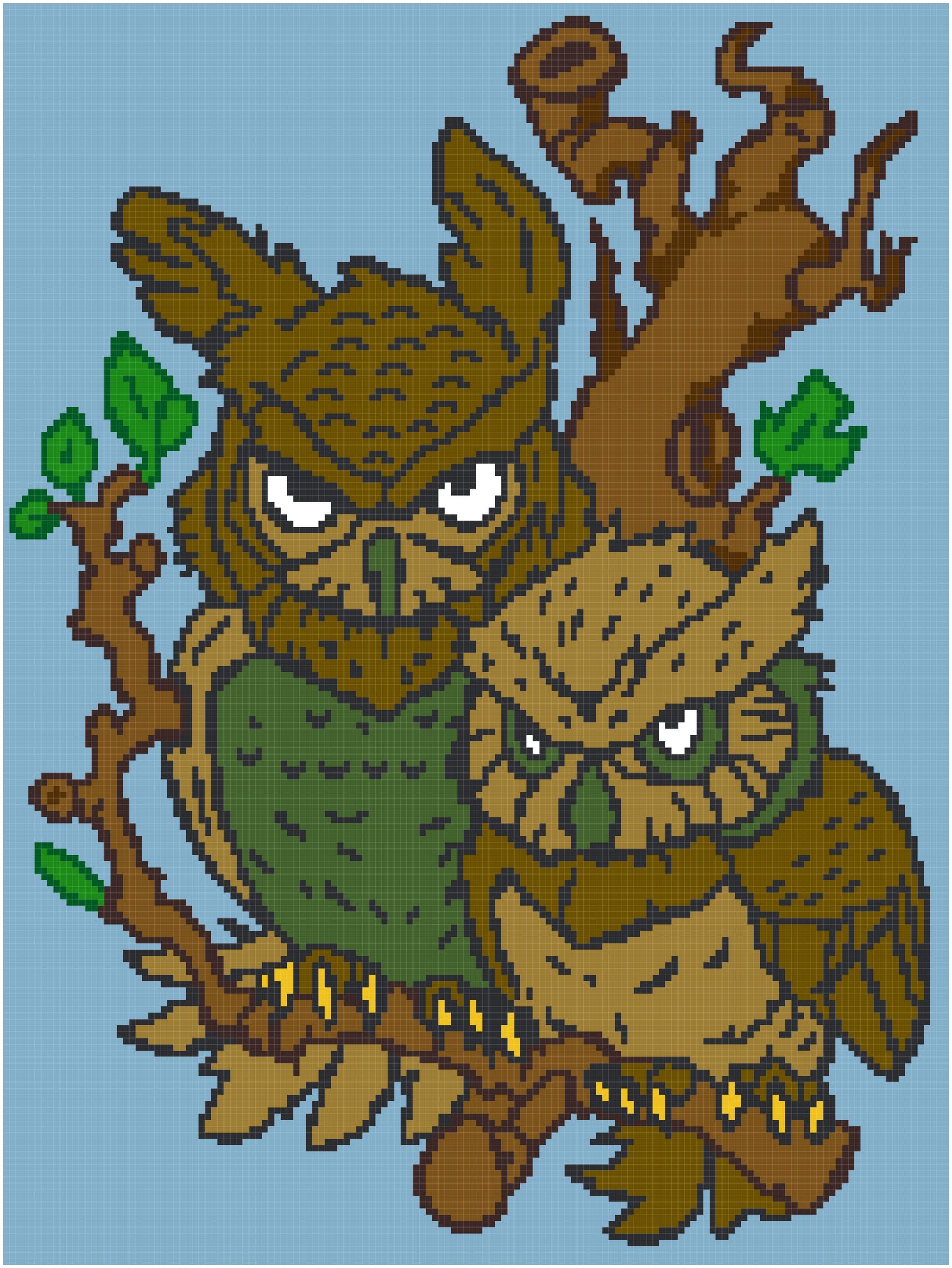 Owls on a Log 150x200