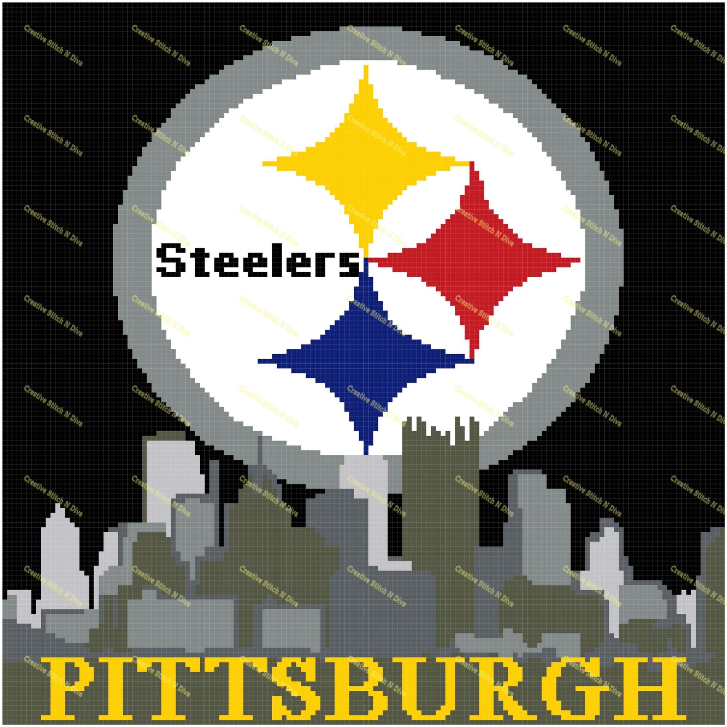 Pittsburgh Steelers with Skyline 150x200