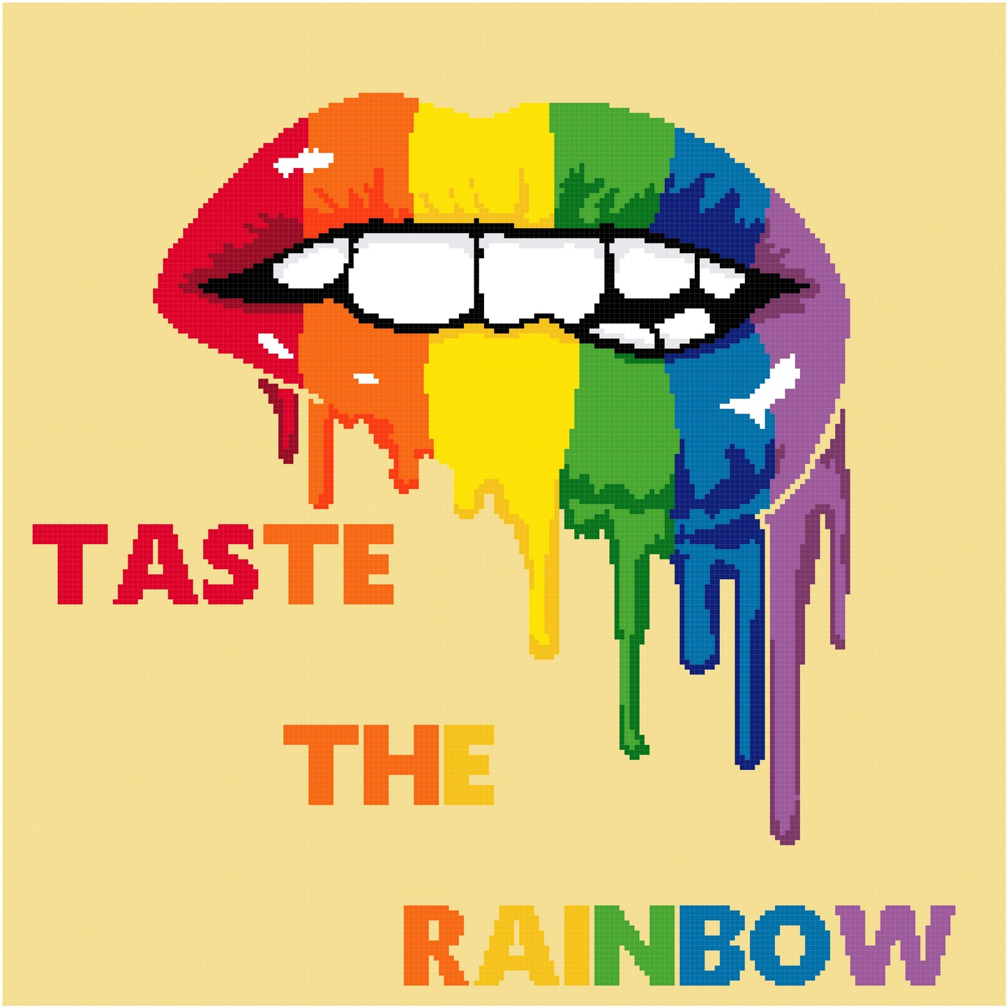 Taste The Rainbow 250x250 King Size WRITTEN INSTRUCTIONS