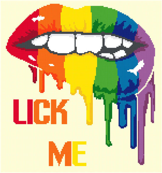 Pride Lip Lick Me 250x250 King Size WRITTEN INSTRUCTIONS