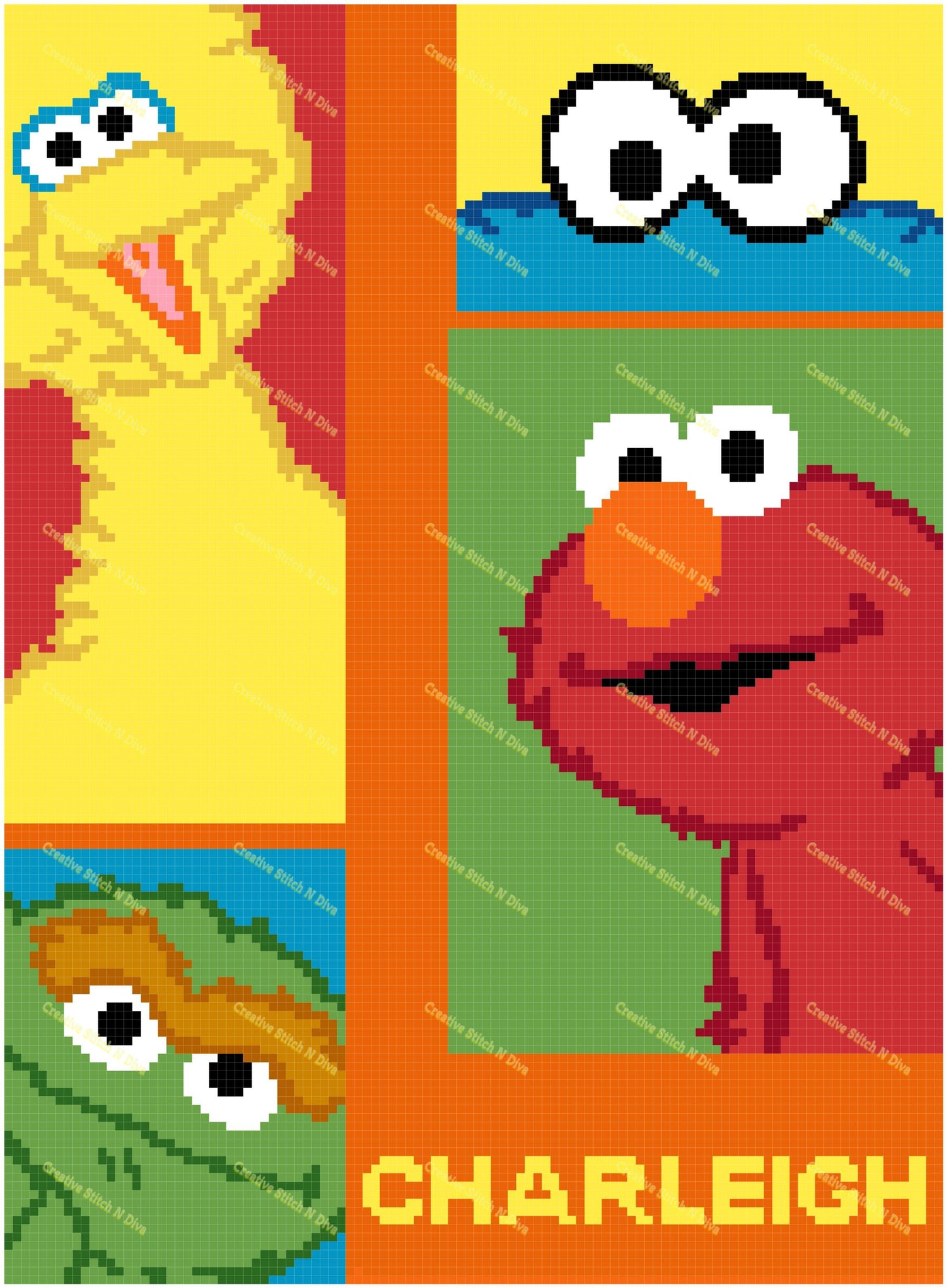 Sesame Street Blocks 110x150 PERSONALIZED