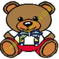 Teddy Bear Sitting on Name 140x150 PERSONALIZED