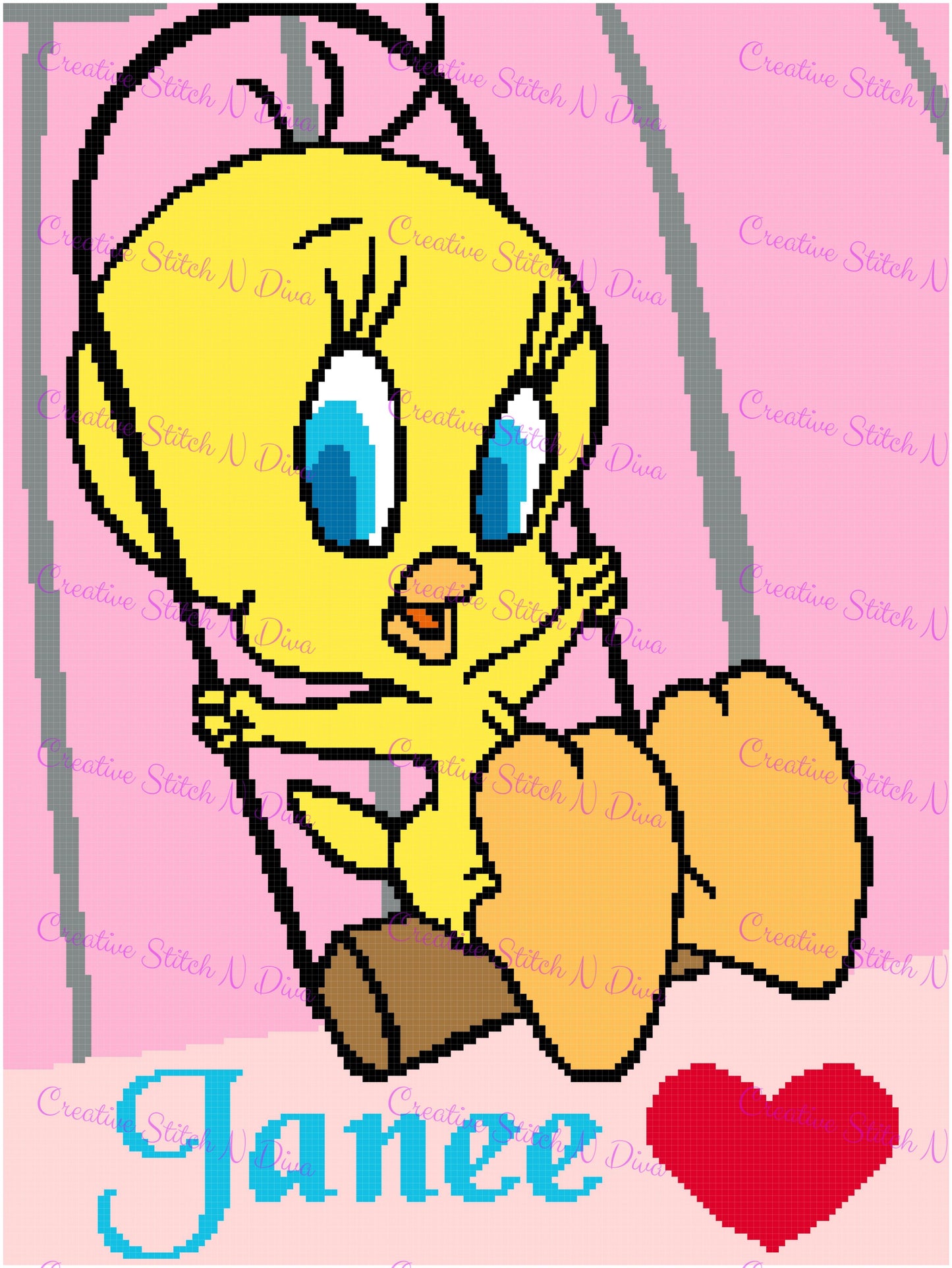 Tweety Bird Swinging 150x200 PERSONALIZE