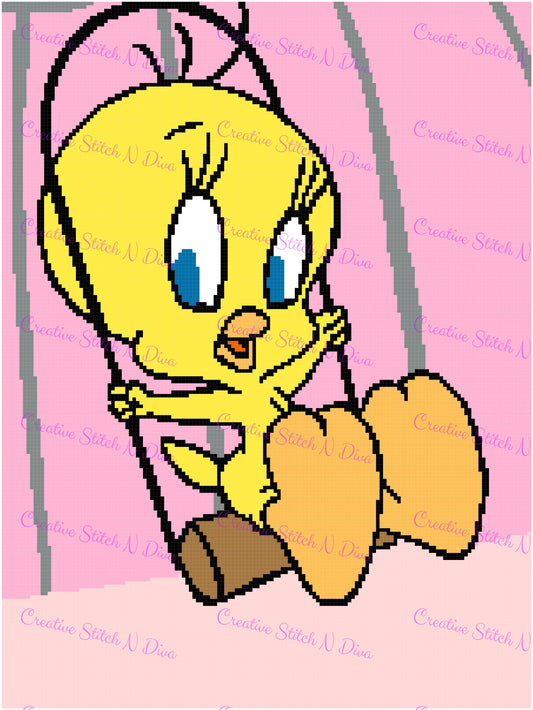 Tweety Bird Swinging 150x200 PLAIN