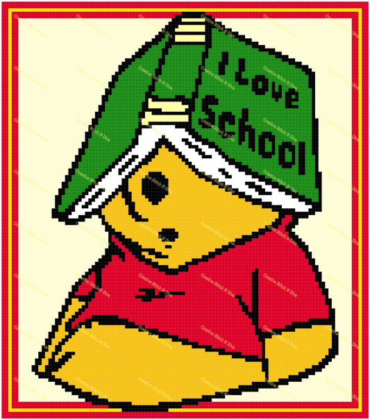 Winnie Loves to School 110x125 PLAIN