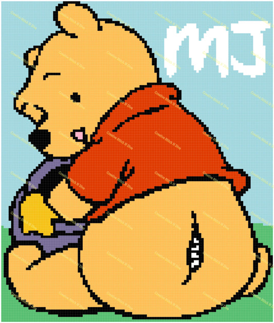 Winnie The Pooh Stitched Up 110x130 PERSONALIZED MJ