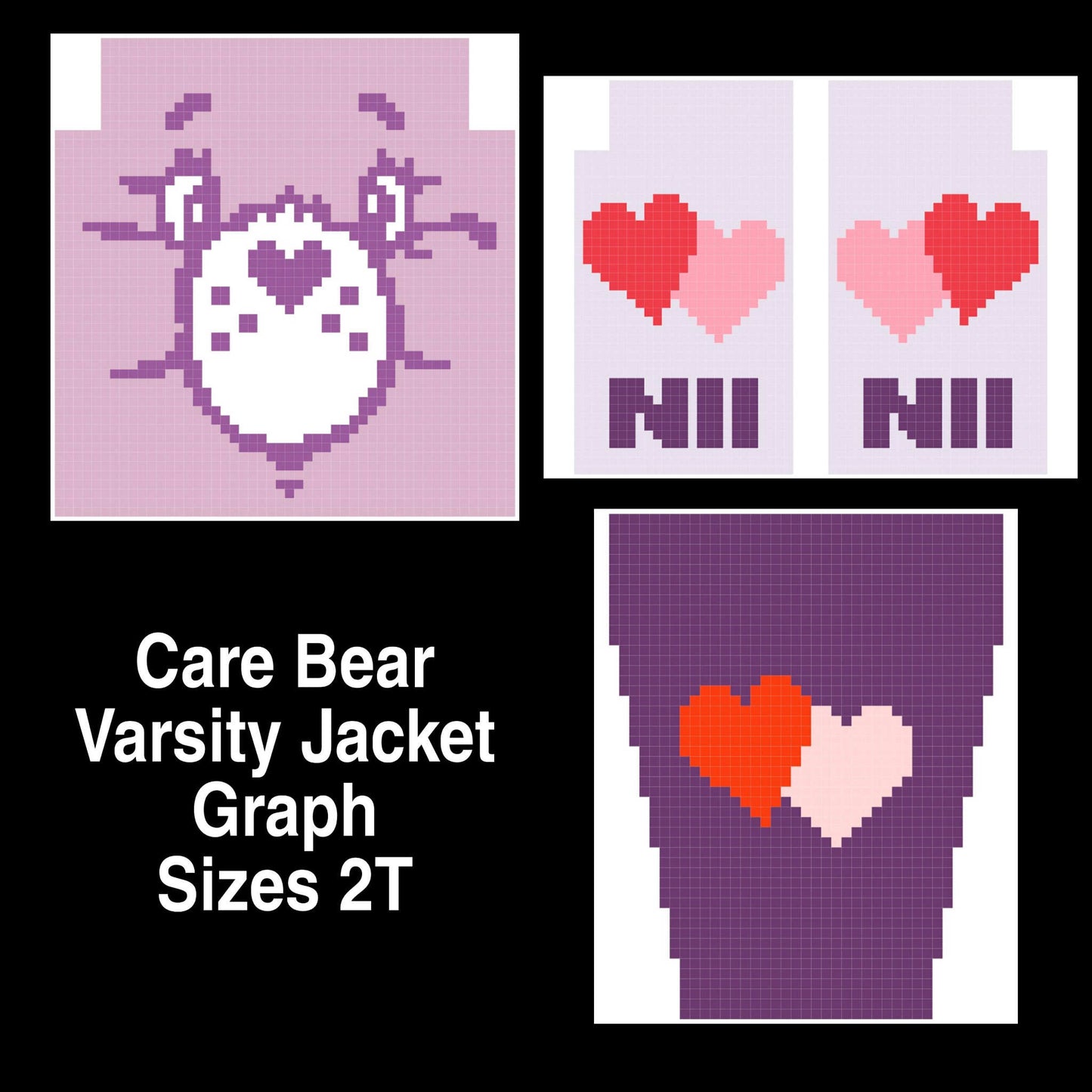 Care Bear Varsity/Cardigan Graph (free video on YouTube)