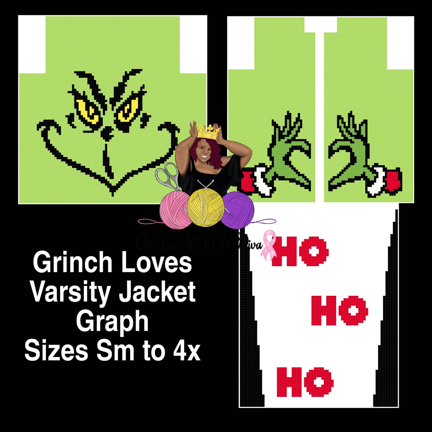 Grinch  Varsity Jacket Graph ONLY