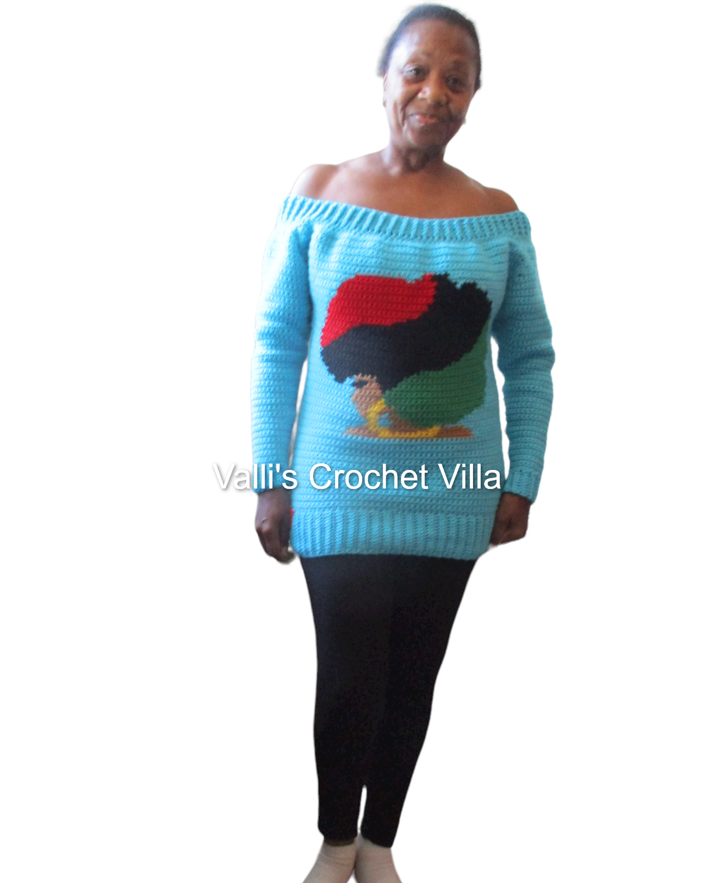 Off The Shoulder Afro Lady Dress Crochet Pattern