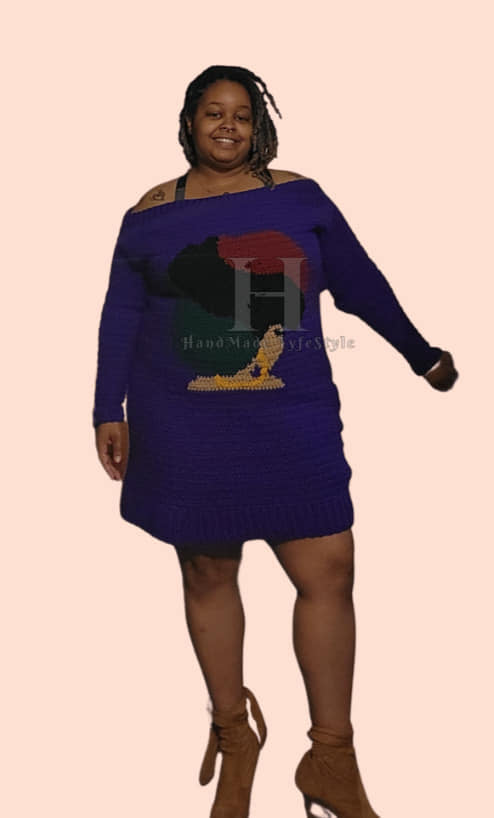 Off The Shoulder Afro Lady Dress Crochet Pattern
