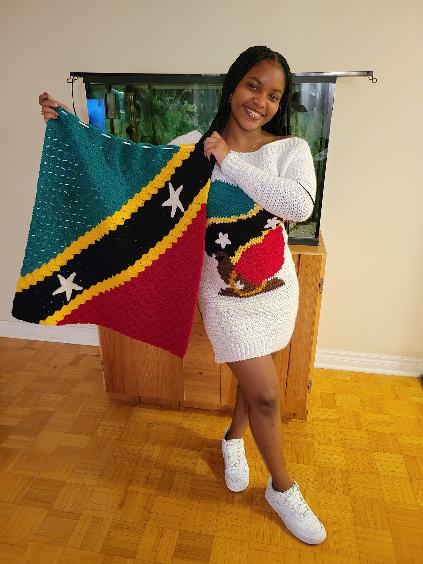 Off The Shoulder Afro Lady Dress Crochet Pattern