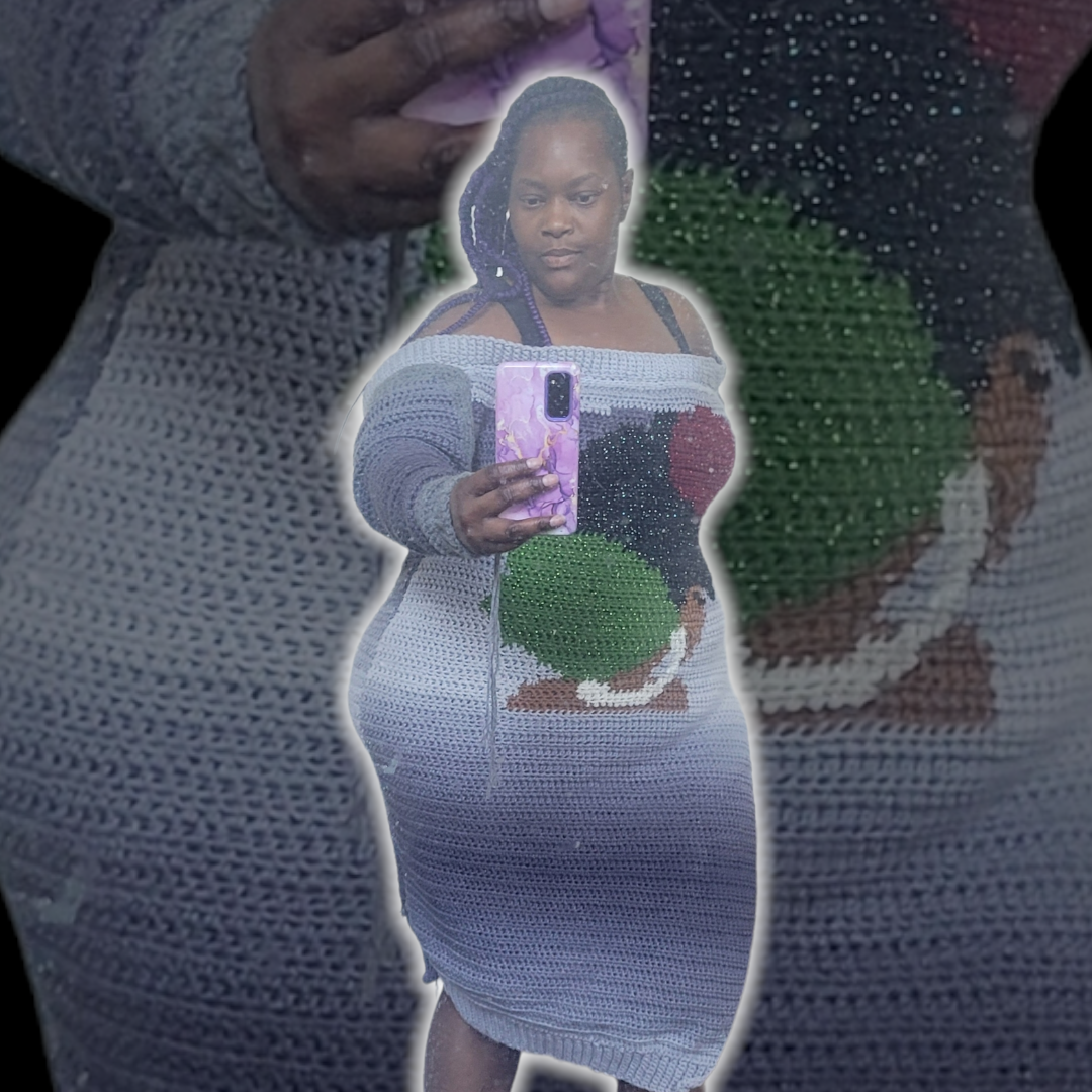 Off The Shoulder Afro Lady Dress Crochet Pattern