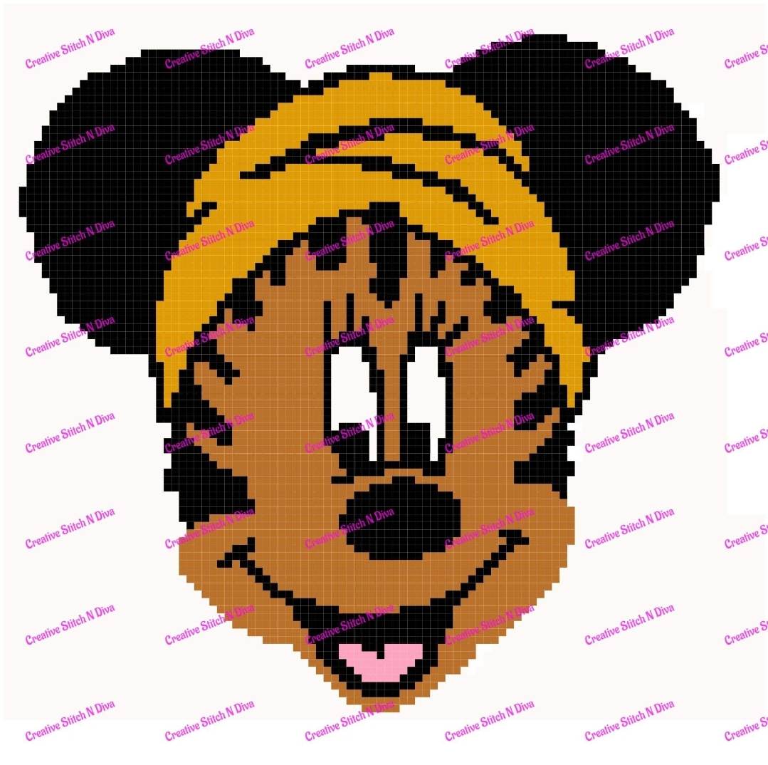 Afro Minnie with Puffs 120x130 PLAIN