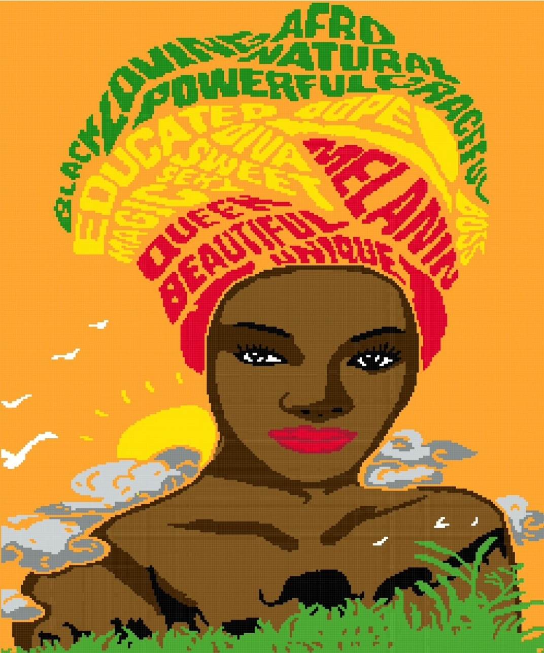 Black Loving Afro Queen 250x300 Plain