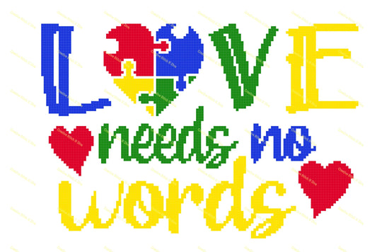 Autism Love Needs No Words 150x100