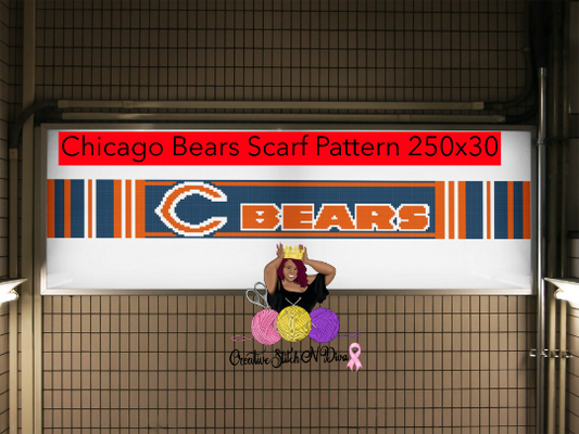 Chicago Bears Scarf Pattern 250x30