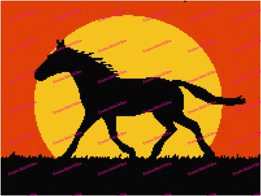 Horse On The Sunset 200x150