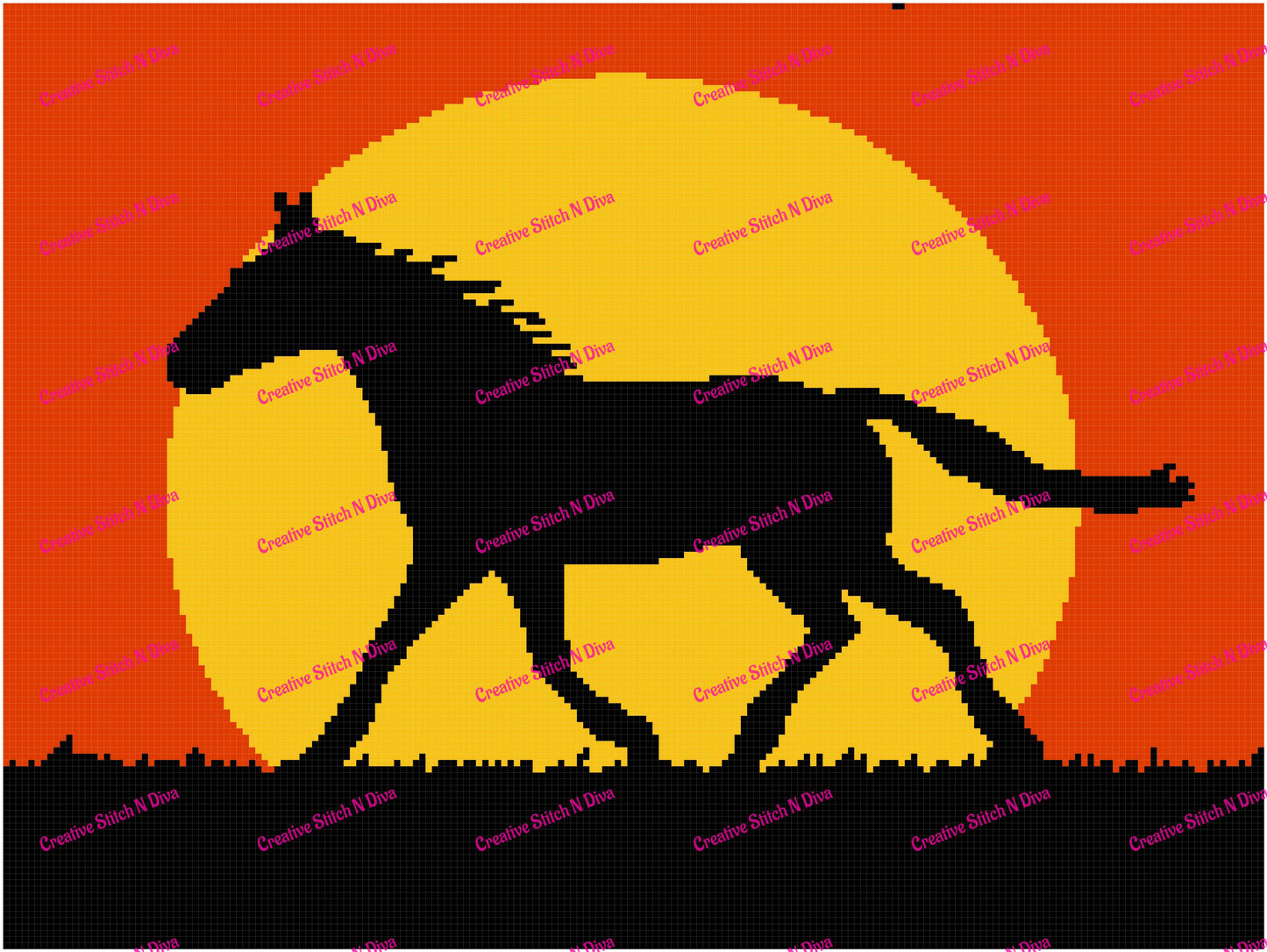 Horse On The Sunset 200x150 PERSONALIZED