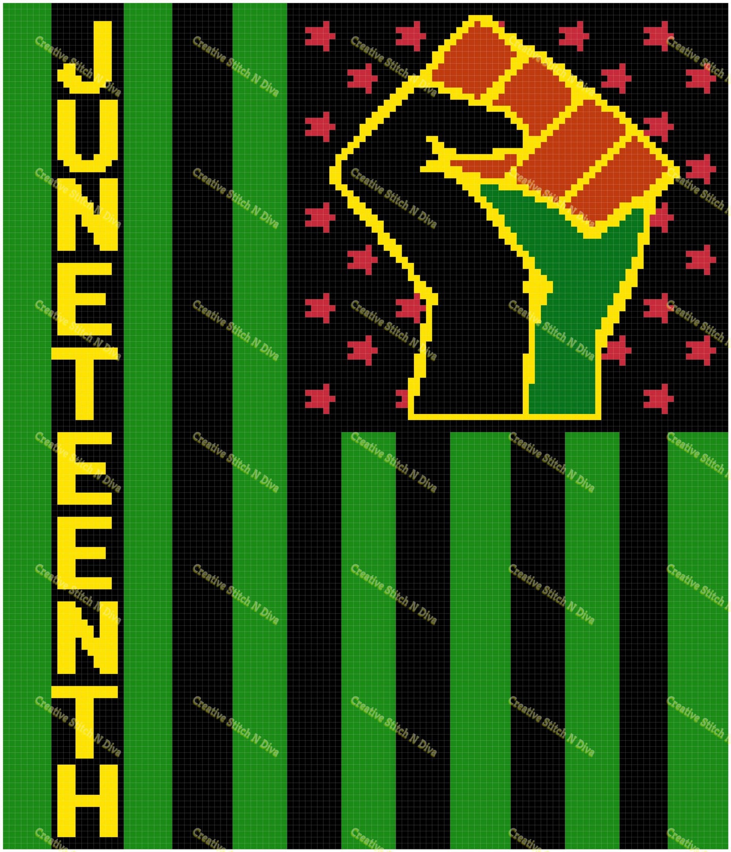 Juneteenth Flag Fist 120x140