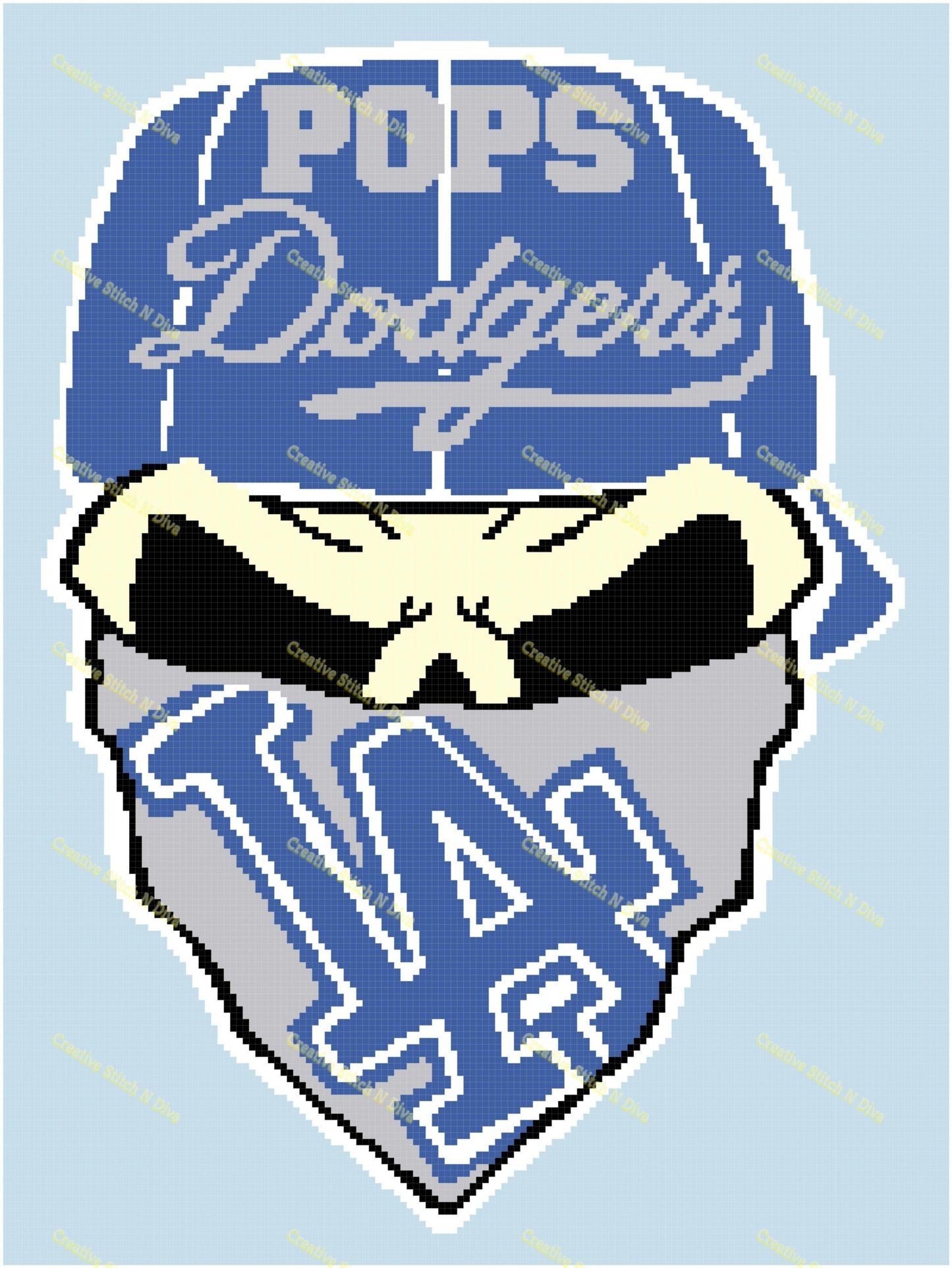 LA Dodgers Skull 150x200 with name