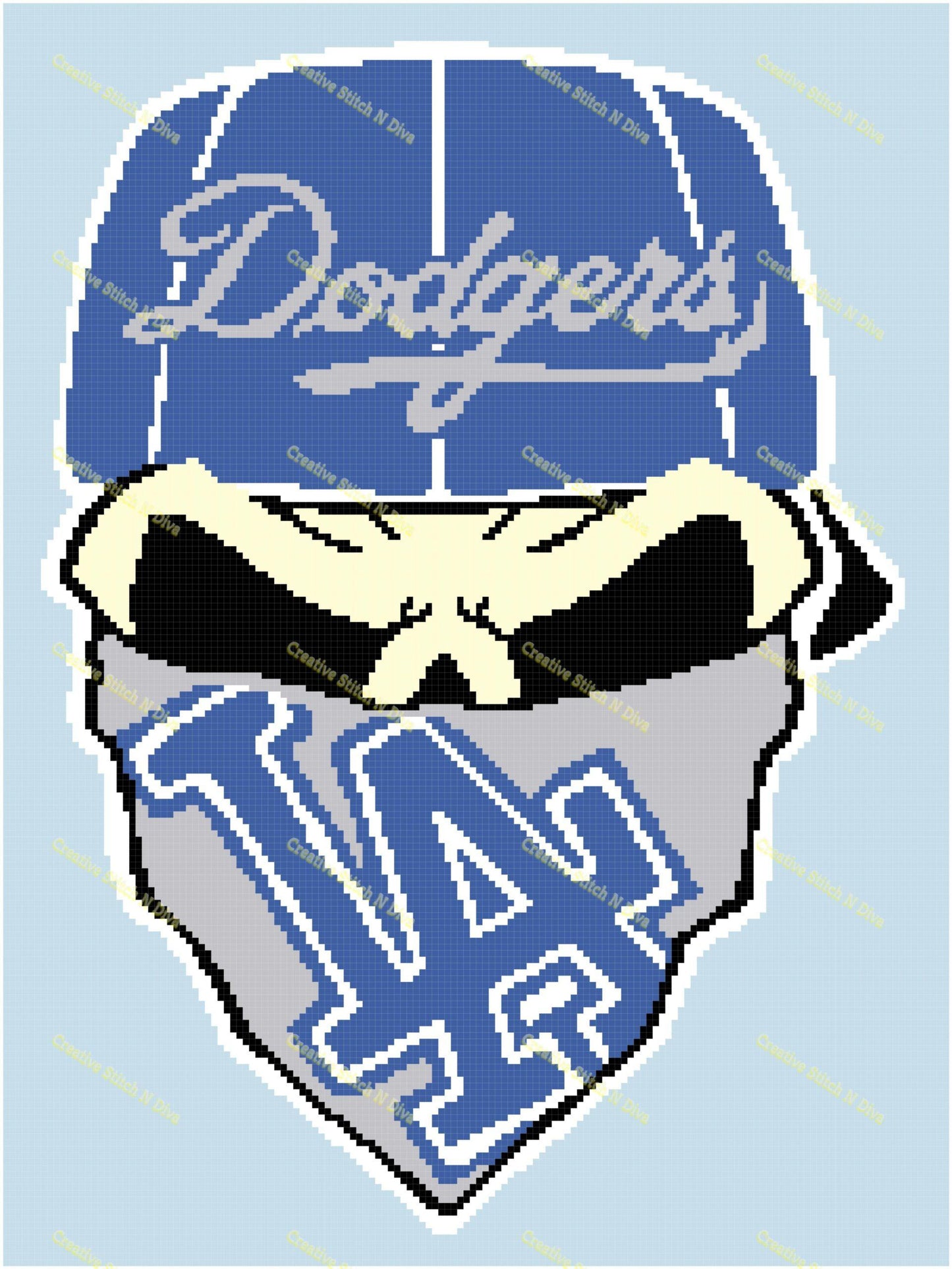 LA Dodgers Skull 150x200 with name