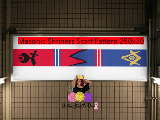 Masonic Shriner Scarf 250x30