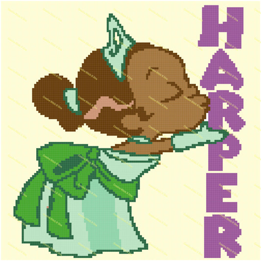 Princess Tiana Kiss 125x125 PERSONALIZED